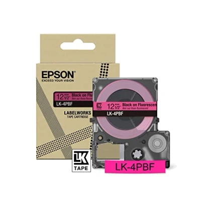 Abbildung von Epson Etikettenkassette, mattes Beschriftungsband LK 6LBJ schwarz auf blau, langlebiges Band für LabelWorks Etikettendrucker, wasser &amp; verschleißfest, 8 m x 24 mm