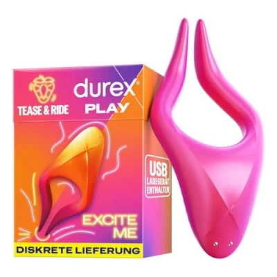 Abbildung von [Neu]Durex Tease &amp; Ride Multi erogene Zonen Stimulator Vibrator Sexspielzeug für Frauen, Männer Paare Sex Toy mit Vibration in 7 Stufen Wasserdicht, leise USB aufladbar