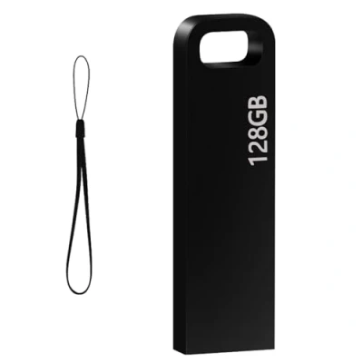 Abbildung von USB Stick 128GB 3.0 Tragbares Speicherstick Metall Memory Datenspeicher Wasserdichter Flash Laufwerk Thumb Drive für PC/Computer/Laptop (Schwarz)