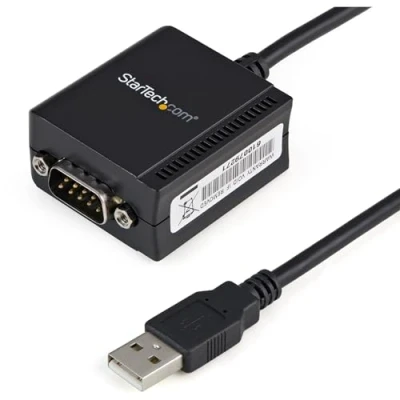 Abbildung von StarTech.com USB auf Seriell Adapter 1 Anschluss Stromversorgung über FTDI UART Chip DB9 (9 polig) RS232 (ICUSB2321F)