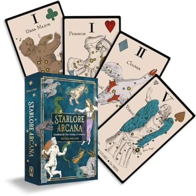 Abbildung von Starlore Arcana: Constellations for Tarot, Astrology, and Cartomancy (56 Full color Cards 128 page Guidebook)