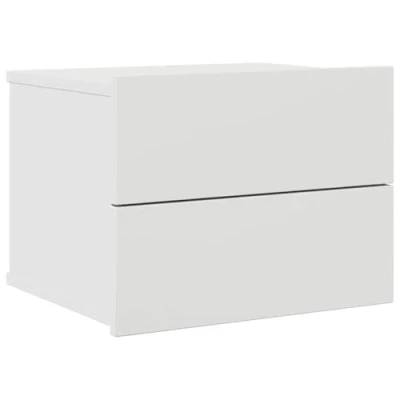 Abbildung von vidaXL Nachttisch 2 Schubladen Hängend Schwebend Nachtschrank Nachtkommode Nachtkonsole Wandschublade Wandregal Weiß 40x30x30cm Holzwerkstoff