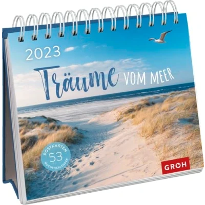 Abbildung von Träume vom Meer 2023: Wochenkalender zum Aufstellen, Tischkalender mit Spiralbindung und 53 Postkarten Heraustrennen