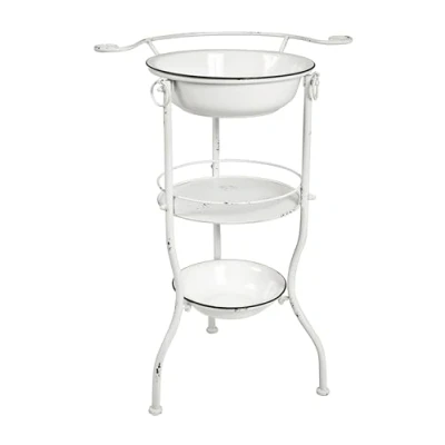 Abbildung von HAKU Möbel Waschtisch antikweiß, Metall Maße: B 56 cm x H 85 T 40 cm, Style: Industrial