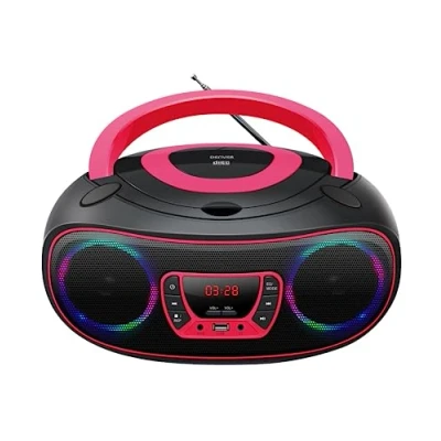 Abbildung von Denver Electronics TCL 212BT CD Radio UKW AUX, CD, USB, Bluetooth Stimmungslicht Pink, 111141300011