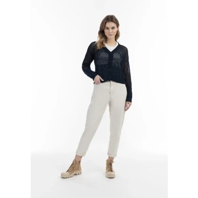 Abbildung von DREIMASTER Vintage Damen Wide Mesh Cardigan XL / Marine 100% Acryl