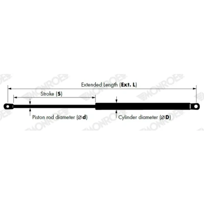 Abbildung von Gasfeder, Koffer /Laderaum MONROE ML6506