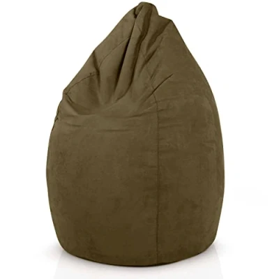 Abbildung von Green Bean Sitzsack mit Rückenlehne 60x60x90cm Indoor Sitzkissen 220L Füllung Kuschelig Waschbar Bag Bodenkissen Lounge Chair Sitzhocker Olivgrün