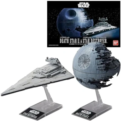 Abbildung von Bandai Modellbausatz Star Wars Death Star+Star Destroyer, Maßstab 1:2700000 und 1:14500