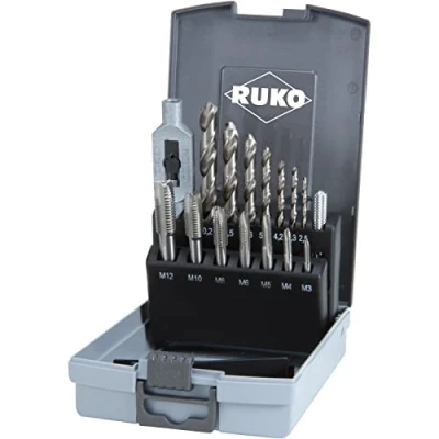 Abbildung von RUKO 245004RO Gewindebohrer Satz M3, M4, M5, M6, M8, M12, M10 15 Schnellarbeitsstahl