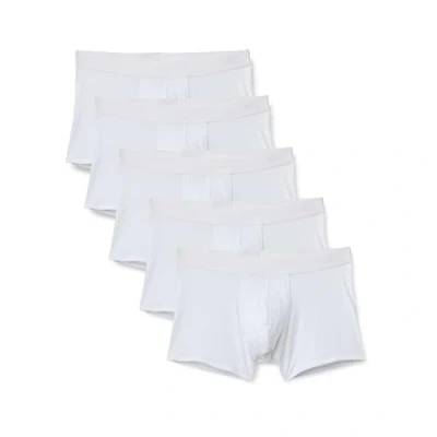 Abbildung von Amazon Essentials Herren Baumwolljersey Boxershorts, 12,7cm, 5er Pack, Weiß, XL