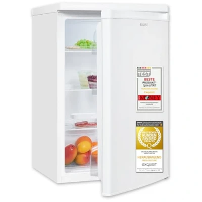 Abbildung von Exquisit Kühlschrank ohne Gefrierfach, 127 Liter, 55 cm Breit, Freistehend, Kompakt, Temperaturregelung, LED Licht, KS516 V 040E weiss