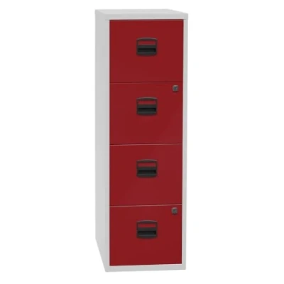Abbildung von Bisley home Hängeregistraturschrank 4 Schübe 1 bahnig lichtgrau/kardin