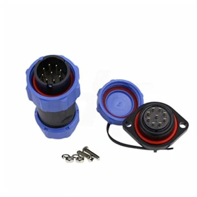 Abbildung von HangTon SP21 9 Pin Stecker wasserdichter staubdichte Kappen Buchse Luftfahrt kreisförmige industrielle Leistung 18 AWG Draht 5A