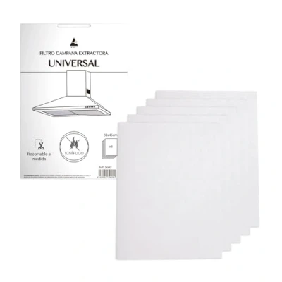 Abbildung von Anakel Home Universelle Papierfilter für Dunstabzugshauben 60x45cm Zuschneidbar, Feuerfest Enthält 5 Filter