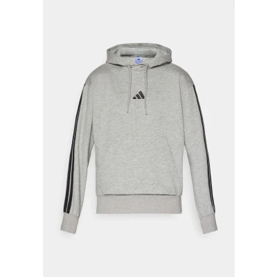 Abbildung von adidas Herren Essential Three Stripes Fleece Hoodie, medium Grey Heather/Black, L