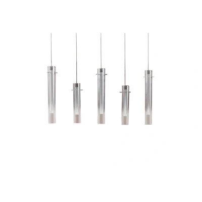 Abbildung von Lucande LED Deckenleuchte Korvitha, 5 flammig, grau, Glas