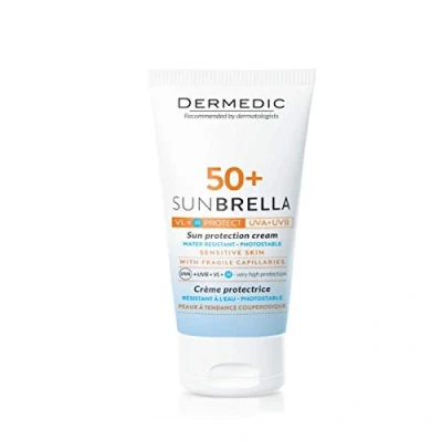 Abbildung von DERMEDIC SUNBRELLA Sonnenschutz Gesichtscreme mit schwachen Kapillaren, Lichtschutzfaktor SPF50+, 50 g