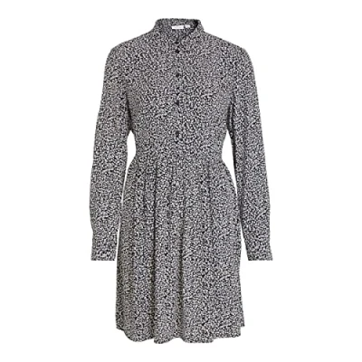 Abbildung von Vila Damen Vifini L/S Shirt Dress/Su Noos Dress, Schwarz, 44 EU
