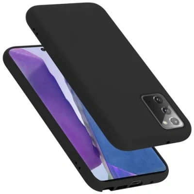 Abbildung von Cadorabo Hülle kompatibel mit Samsung Galaxy NOTE 20 Silikon Handyhülle für Case aus flüssigem stoßfeste dünne TPU Schutzhülle LIQUID SCHWARZ
