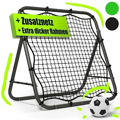 Abbildung von BENTSON Rebounder für Fußball Kinder und Profis I Inkl. Ersatznetz Robuster Rahmen Auch Handball, Volleyball Basketball Rückprallwand Prellwand Fussball Matt Schwarz 100x100 cm
