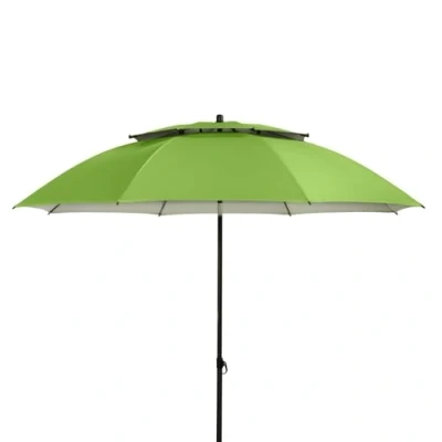 Abbildung von Doppler Sonnenschirm 200cm in grün I Für Strand sowie Balkon &amp; Terrasse Schirm höhenverstellbar Mit UV Schutz knickbar Freibad Strandschirm