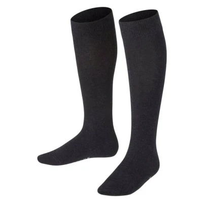 Abbildung von FALKE Unisex Kinder Kniestrümpfe Family K KH nachhaltige biologische Baumwolle lang einfarbig 1 Paar, Grau (Anthracite Melange 3080) neu umweltfreundlich, 27 30