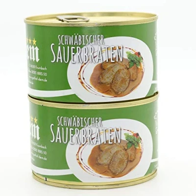 Abbildung von 2 X Konserve Diem 400g Sauerbraten vom Rind Klassische Soße 240g Fleisch aus der Semmerrolle je lange haltbar