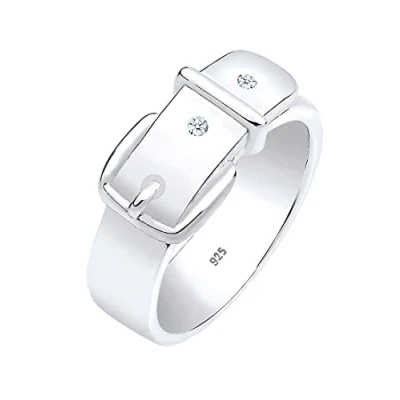 Abbildung von Elli DIAMONDS Ring Damen Gürtel Symbol Diamant (0.03 ct.) in 925 Sterling Silber