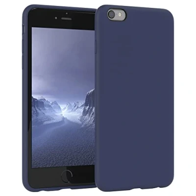 Abbildung von EAZY CASE Premium Silikon Handyhülle kompatibel mit iPhone 6 / 6S, Slimcover Kameraschutz und Innenfutter, Silikonhülle, Schutzhülle, Bumper, Handy Case, Hülle, Softcase, Nachtblau, Blau