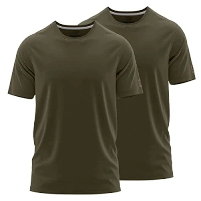 Abbildung von FORSBERG T Shirt Doppelpack zum Sparpreis einfarbig Rundhals hochwertig robust bequem guter Schnitt, Farbe:dunkeloliv, Größe:4XL