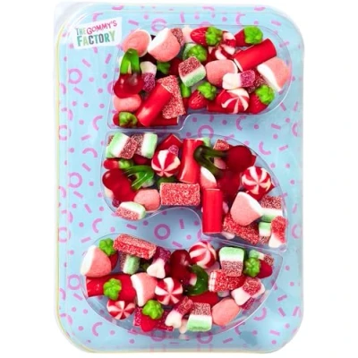 Abbildung von Gommy&#039;s Factory Geburtstag Süßigkeiten Box Nº5 Weingummi Kuchen Kindergeburtstag Lecker und Perfekt Für Jede Feier Birthday Cake Party Number 500g Candy Bo