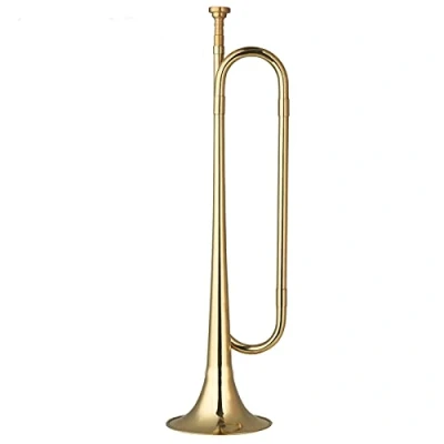 Abbildung von KLKL Standard Trompete Messing C Bugle Rufen Vergoldete Kavallerie Horn Mit Mundstück Musikinstrument Für Schulband Militärorchester