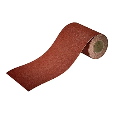 Abbildung von wolfcraft Haft Schleifpapierrolle, 4m x 115 mm I 1740000 Korn 80 für Holz und Metall Schwingschleifer Handschleifer