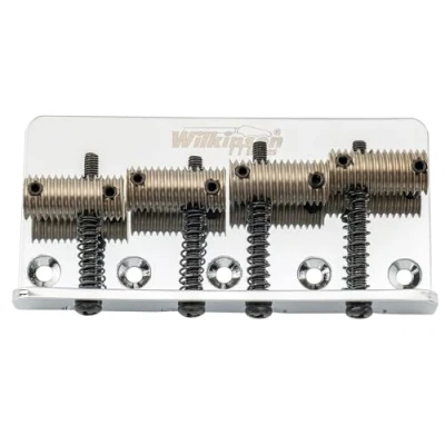 Abbildung von Wilkinson WOB41T 57mm Bass Steg Bridge Gewinde Saitenreiter für 4 Saiter Precision/Jazz E Bass, Chrom