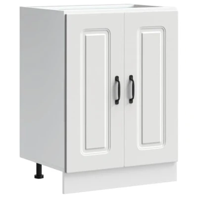 Abbildung von vidaXL Spülenunterschrank Kalmar Weiß 60x46x81,5 cm Holzwerkstoff, Küchenunterschrank, Unterschrank für Küche, Küchenzeile, Küchenschrank