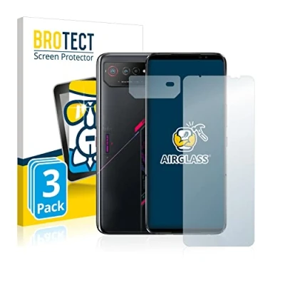 Abbildung von BROTECT Schutzglas für ASUS ROG Phone 6 (Display+Kamera) (3 Stück) Schutzfolie Panzer Folie Glas [Extrem Kratzfest 9H, Anti Fingerprint,