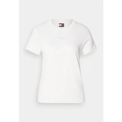 Abbildung von Tommy Jeans Linear TEE Tshirt basic, Damen, Größe: 34, Ancient white
