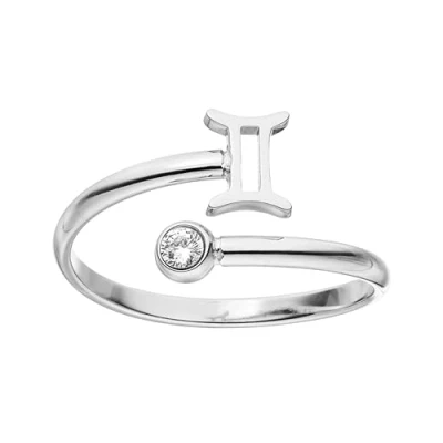 Abbildung von Purelei® Sternzeichen Ring Zwilling (Silber) Wasserfester Damenring aus langlebigem Edelstahl Verstellbare Ringe von Größe 60 bis 66 Modeschmuck für deinen individuellen Look