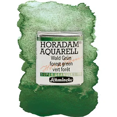 Abbildung von Schmincke HORADAM® AQUARELL, Super Granulation, 14 942 044 Wald Grün, 1/2 Näpfchen, sehr stark granulierende Farbtöne, feinste, supergranulierende Aquarellfarben