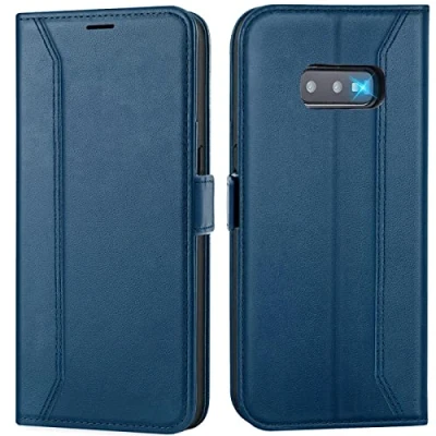 Abbildung von Verco Handyhülle für Samsung Galaxy S10e, 5,8 Zoll Premium Klapphülle Handy Flip Case S10e Hülle Book Tasche, Blau