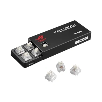 Abbildung von ASUS ROG NX Snow Switches (10 Stück), vorgelebt, 1,8 mm Betätigungspunkt, PC und POM Gehäuse, Vorbau