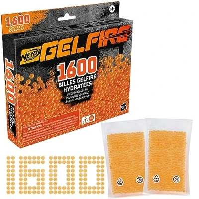Abbildung von Nerf Pro Gelfire, Nachfüllpack, 1600 Gelfire Kugeln, mit Feuchtigkeit versorgt, kompatibel Blasters