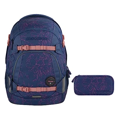 Abbildung von coocazoo Schulranzen Schulrucksack Set MATE Sweet Rose 2 teilig (Rucksack, Mäppchen), ergonomisch, reflektiert, Körpergröße: 135 180 cm