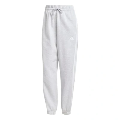 Abbildung von adidas Damen Essentials 3 Stripes Fleece Loose Pants, Light Grey Heather/White, XS