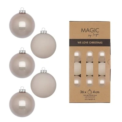 Abbildung von MAGIC by Inge Weihnachtsbaumkugel, Weihnachtskugeln Glas 4cm 36 Stück Fine Alabaster