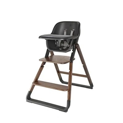Abbildung von Ergobaby Evolve High Chair 2 in 1 Set Ergonomischer Hochstuhl für Babys Mitwachsend ab 6 Monate, Babyhochstuhl inkl. 5 Punkt Gurt, Kinderhochstuhl mit verstellbarem Sitz, Dark Wood