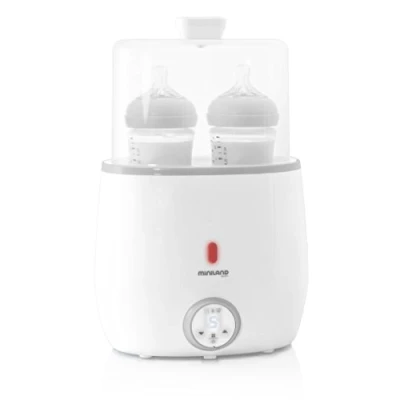 Abbildung von Miniland Baby Flaschenwärmer und Sterilisator für 2 Flaschen oder Breigläser, Auftaufunktion, ideal Muttermilch