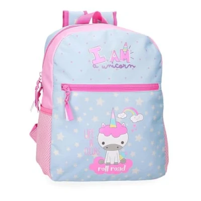 Abbildung von Roll Road I Am a Unicorn Schulrucksack, anpassbar an Trolley, blau, 27 x 33 11 cm, Polyester, 9,8 l, Trolley