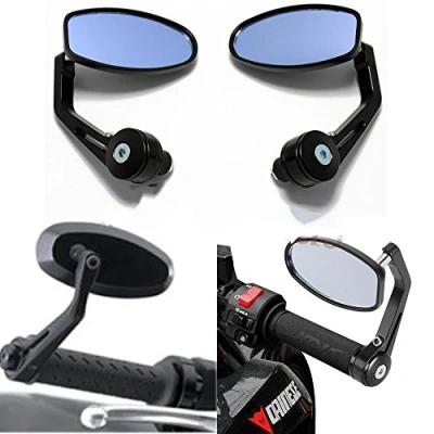 Abbildung von Lenkerendenspiegel Motorrad, 7/8&quot; Motorräder Spiegel Rückspiegel Lenkerspiegel 22mm Universal Seitenspiegel